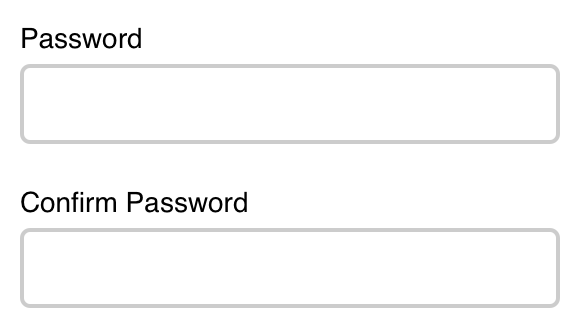 Password field with confirm password field