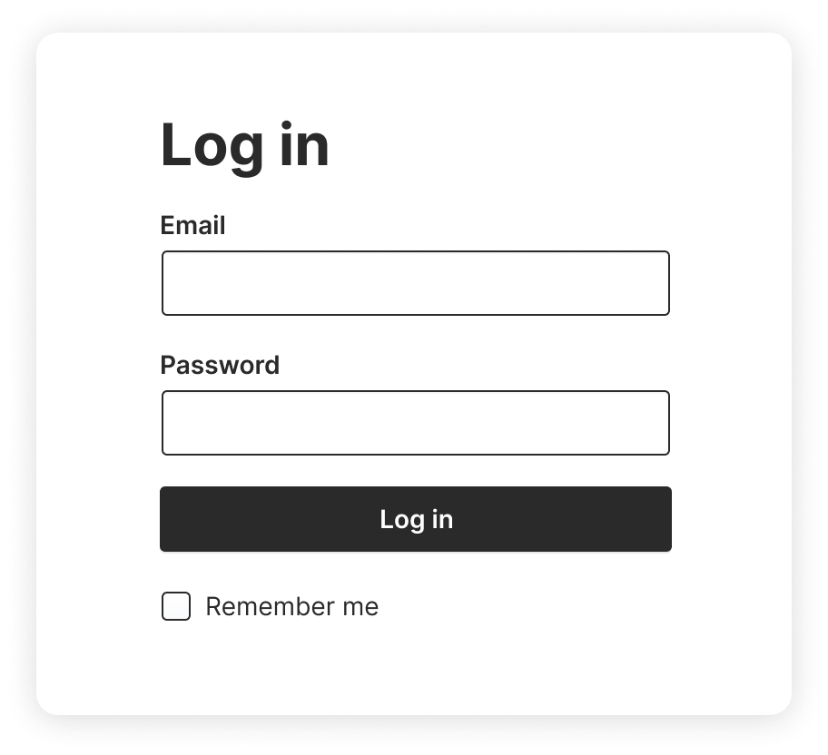 A traditional login with email and password fields